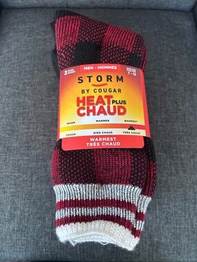 NEW 🆕 2-Pack Cougar HeatPlus Men’s Thermal Winter Socks size 7-12